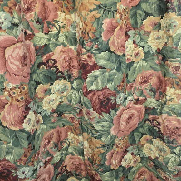 Vtg Priscilla Floral Curtain Swags Wide Ruffle French Country Seafoam Green USA - Picture 3 of 5
